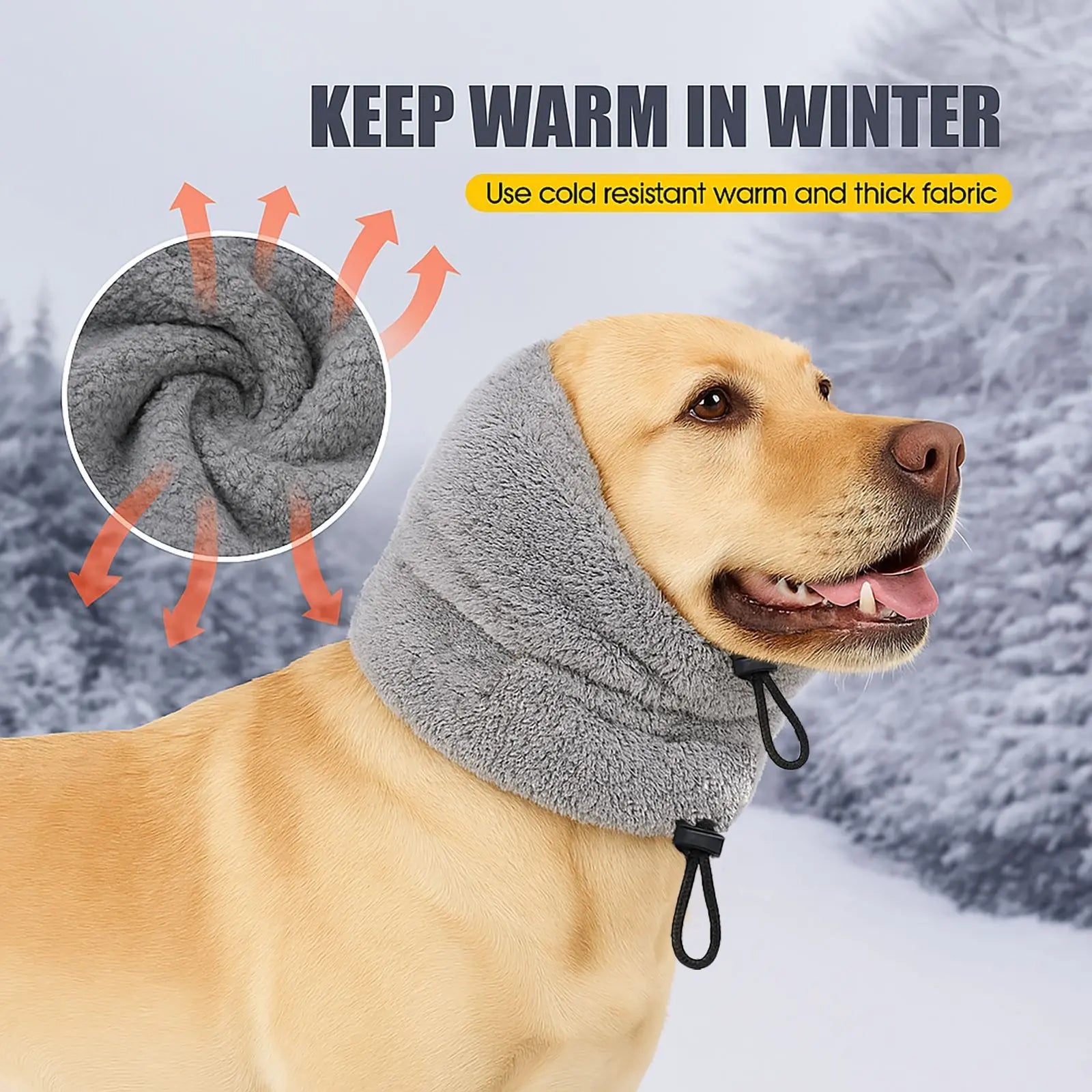 Dog Calming Headgear for Thunder Anxiety, Winter Warmth with Thick Adjustable Pet Earmuffs, Multi-Color Options Available